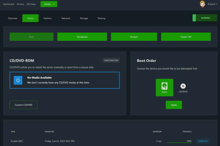 VPS Panel screenshot 1