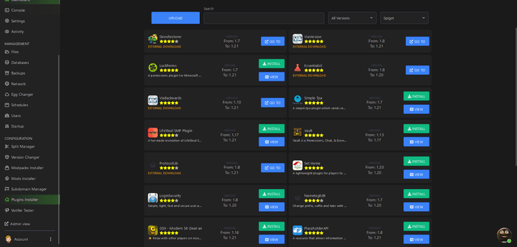 Game Panel screenshot 2